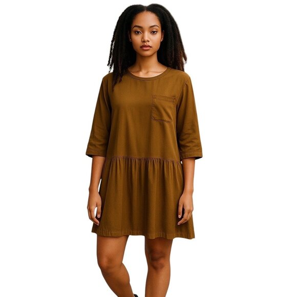 Limited Express Vintage 90’s Mini Shift Dress Brown Size M Grunge Neutral Retro - Picture 1 of 13